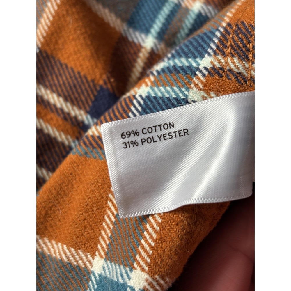 Duluth Trading Co Shirt Mens 3XL Orange Plaid Flannel Button Front Long Sleeve - Picture 4 of 7